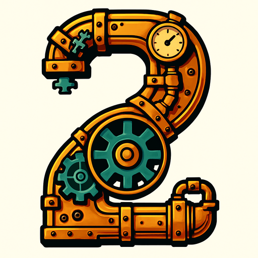 numero 2 estilo steampunk.
In-Game asset.  2d.  High contrast.  No shadows