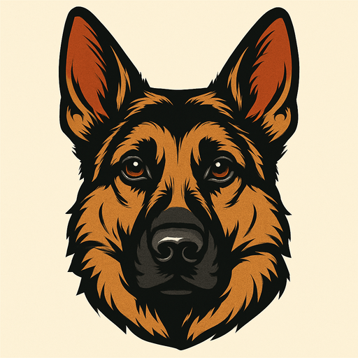 German Shepard face. realistic
In-Game asset.  2d.  High contrast.  No shadows