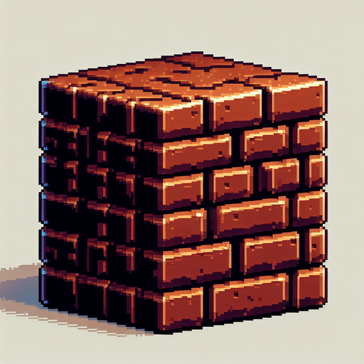 brick, brown color, pixel style.
Single Game Texture.  In-Game asset.  2d.  Blank background.  High contrast.  No shadows
