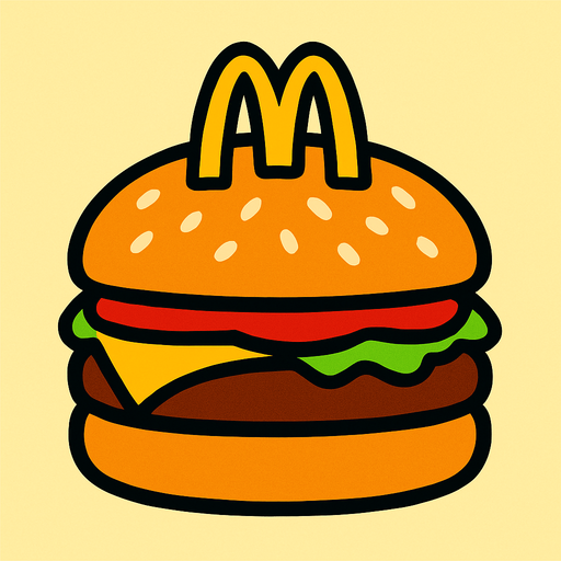 unahamburguesa del mcdonal.
In-Game asset.  2d.  High contrast.  No shadows
