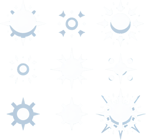 Glowing white dot with spike sprite sheet.
Single Game Texture. In-Game asset. 2d. Blank background. High contrast. No shadows.