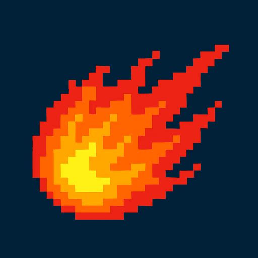 fire shoot pixel art.
In-Game asset.  2d.  High contrast.  No shadows