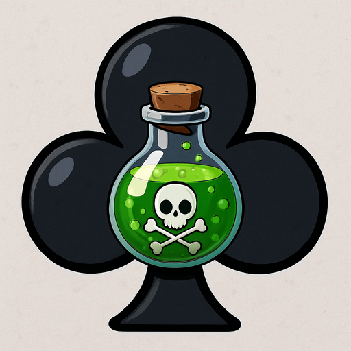 Just the club from this picture with a small bubbling green vial of poison in the center of it. Anime style.