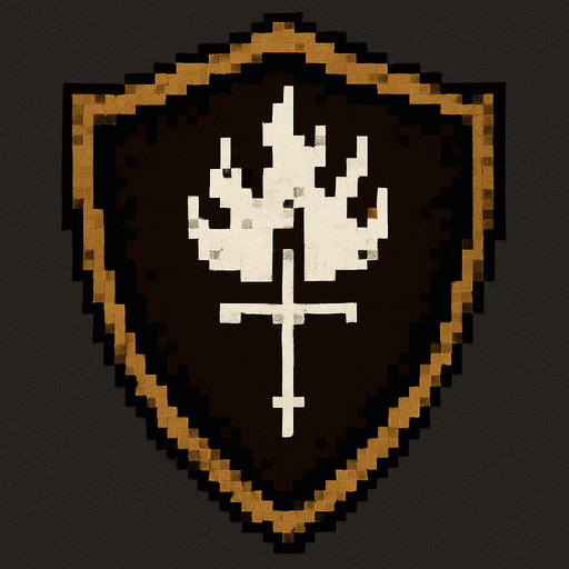 Kalkan logosu Dark souls style 2d pixel art.
In-Game asset.  2d.  High contrast.  No shadows
