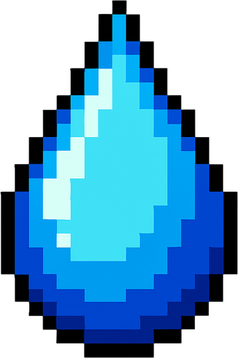 Create teardrop with pixel art.
In-Game asset.  2d.  High contrast.  No shadows