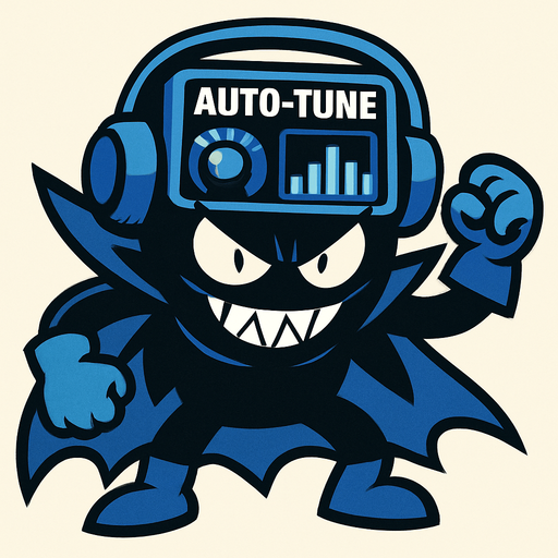 Autotune malicioso personificado como enemigo.
In-Game asset.  2d.  High contrast.  No shadows