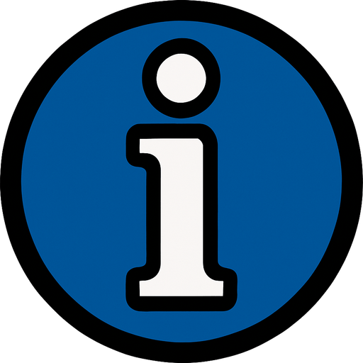 круглая иконка подсказки I.
In-Game asset.  2d.  High contrast.  No shadows