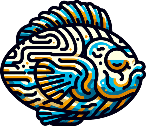 A sleeping fish.
Single Game Texture.  In-Game asset.  2d.  Blank background.  High contrast.  No shadows