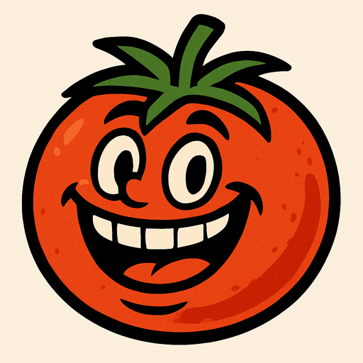 gülen domates.
In-Game asset.  2d.  High contrast.  No shadows