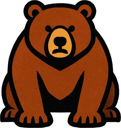 Bear with wooden background.
In-Game asset.  2d.  High contrast.  No shadows