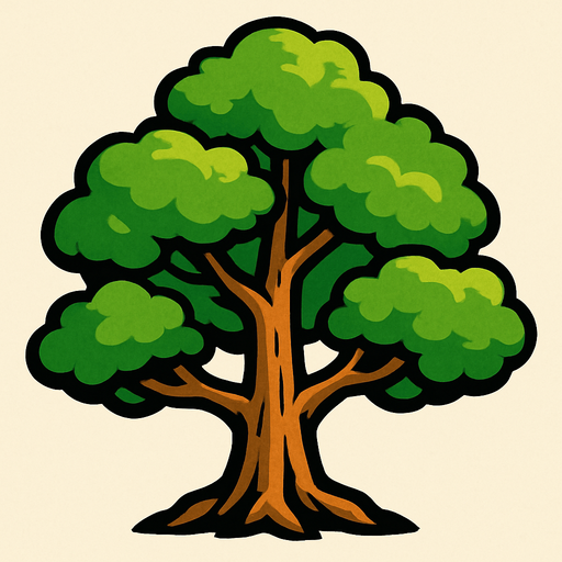 Ağaç.
In-Game asset.  2d.  High contrast.  No shadows