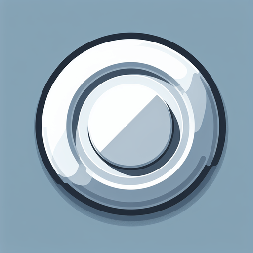 White circular button with simple single super wide gray indented circle at the outside of the button.
Single Game Texture. In-Game asset. 2d. Blank background. High contrast. No shadows.