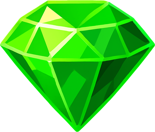 green gem.
In-Game asset.  2d.  High contrast.  No shadows