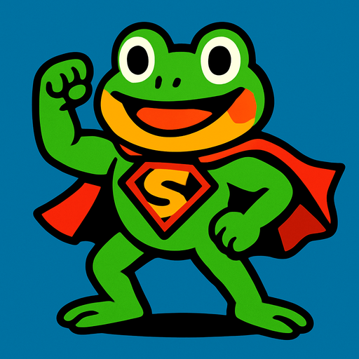 Süper Kurbağa.
In-Game asset.  2d.  High contrast.  No shadows