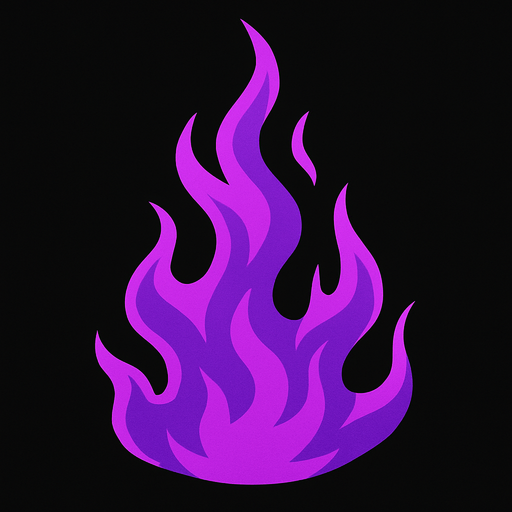 Mor ateş.
In-Game asset.  2d.  High contrast.  No shadows