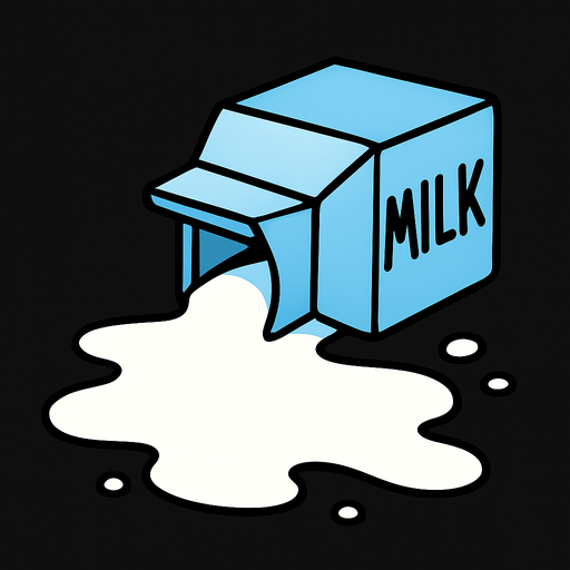 spilled milk.
In-Game asset.  2d.  High contrast.  No shadows