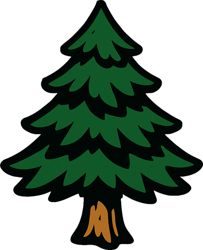 Pine.
In-Game asset.  2d.  High contrast.  No shadows