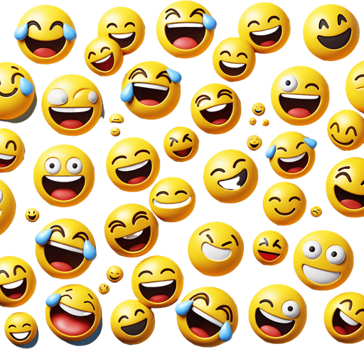 serie of laughing smileys