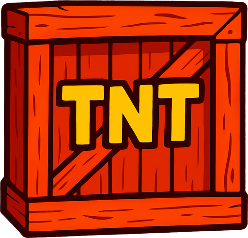 tnt box.
In-Game asset.  2d.  High contrast.  No shadows