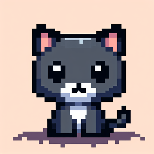 Kedi pixel art.
Single Game Texture.  In-Game asset.  2d.  Blank background.  High contrast.  No shadows