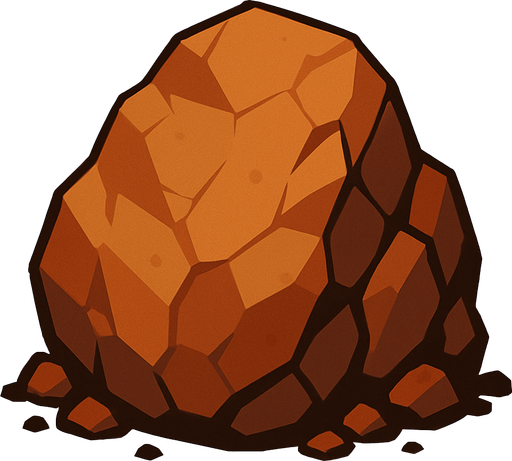 create motionless giant rock.
In-Game asset.  2d.  High contrast.  No shadows