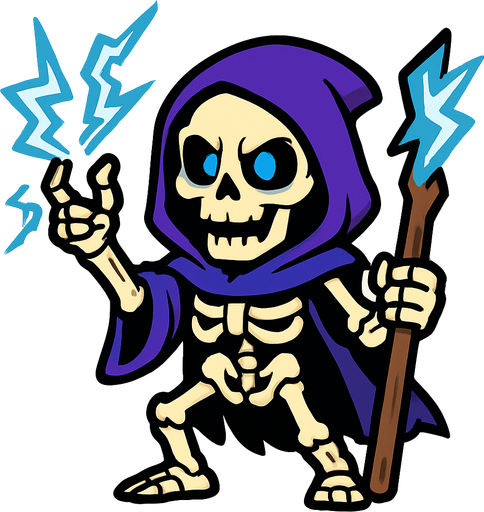 Iskeleten Elektirik buycusu.
In-Game asset.  2d.  High contrast.  No shadows