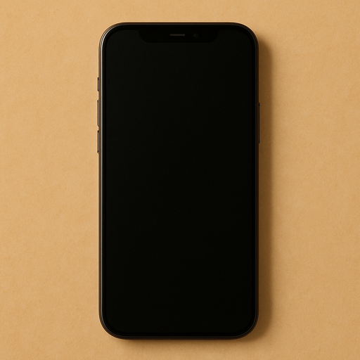 a smartphone (black screen)