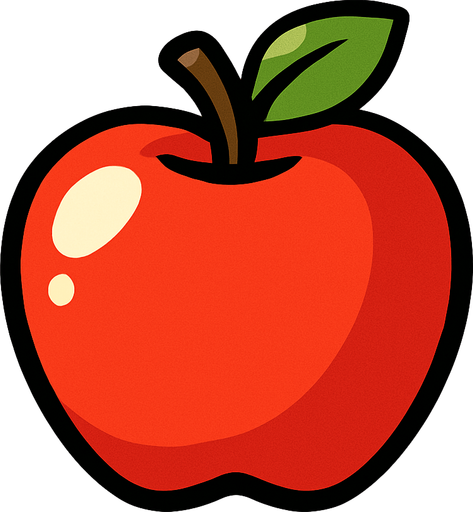 Apple.
In-Game asset.  2d.  High contrast.  No shadows