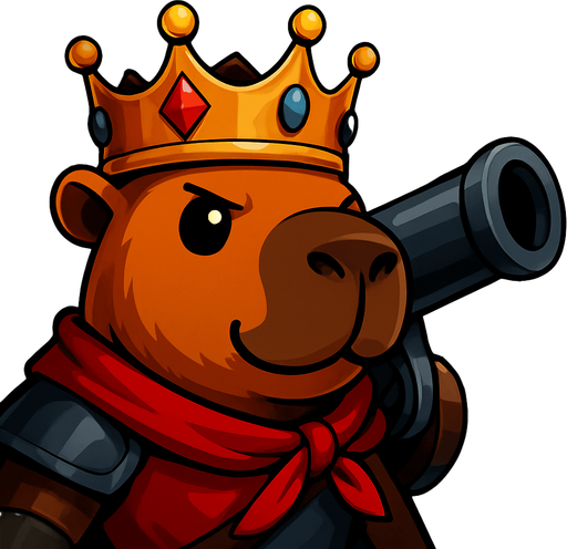 El rey tambien esta listo para pelear en el castillo de fondo.