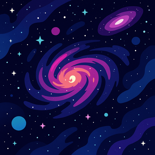 galaxy theme background.
In-Game asset.  2d.  High contrast.  No shadows
