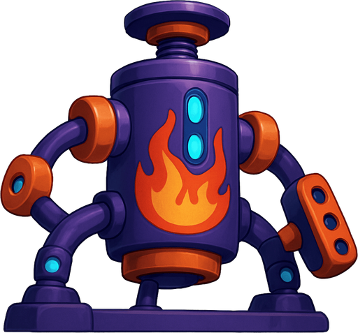 оставить как есть и стиль и цвета, дорисовать огонь на корпусе и переделать чуть конструкцию