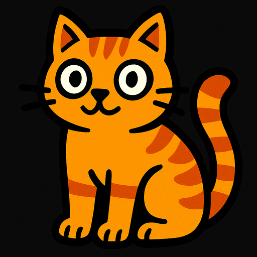 cat.
In-Game asset.  2d.  High contrast.  No shadows