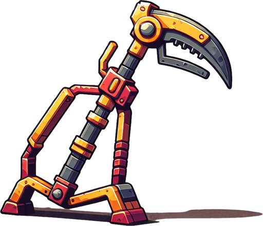 Harvesting tool.
Single Game Texture.  In-Game asset.  2d.  Blank background.  High contrast.  No shadows