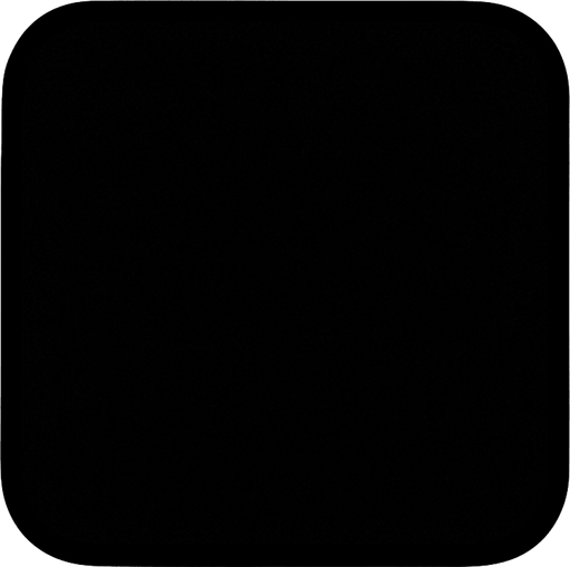 Cuadrado con los bordes redondeado negro.
In-Game asset.  2d.  High contrast.  No shadows