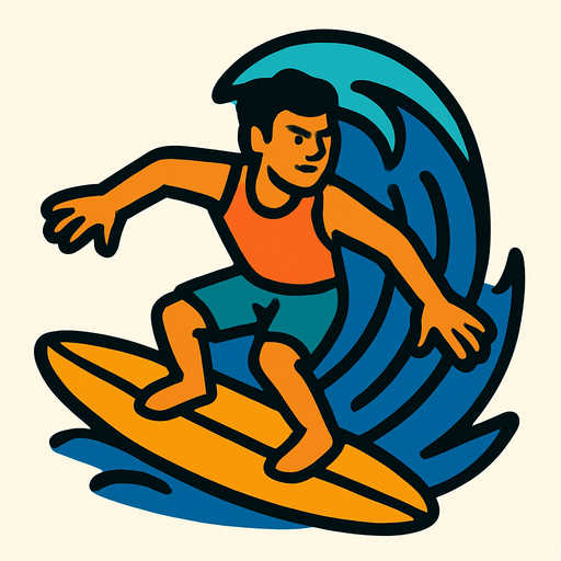 surfer.
In-Game asset.  2d.  High contrast.  No shadows