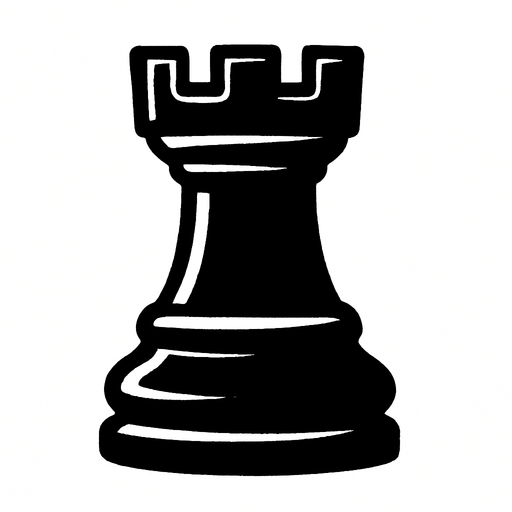 siyah satranç kalesi.
In-Game asset.  2d.  High contrast.  No shadows