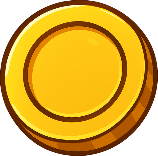Gold coin.
In-Game asset.  2d.  High contrast.  No shadows
