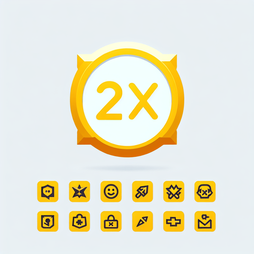 2x points buff.
Single Game Texture. In-Game asset. 2d. Blank background. High contrast. No shadows.