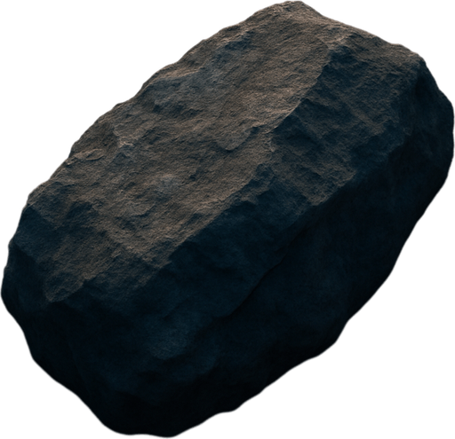 Photorealistic dusty rock in desert at night, bird view