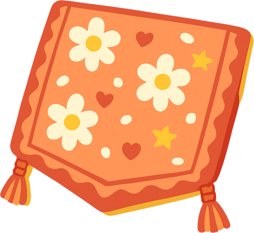 cute design scarf top view..
In-Game asset.  2d.  High contrast.  No shadows