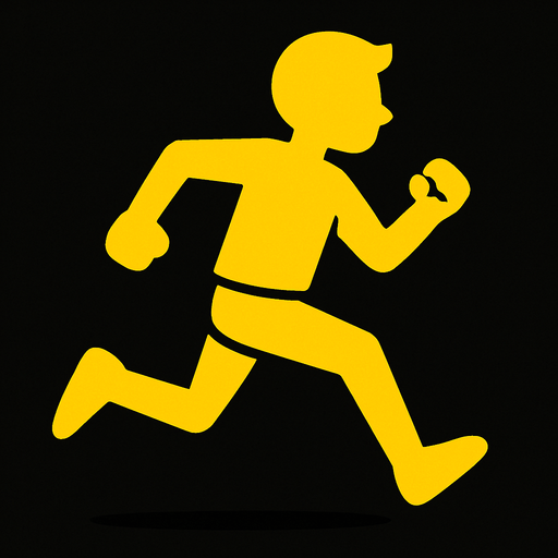 yellow runner running.
In-Game asset.  2d.  High contrast.  No shadows