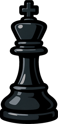 Black king Chess.
In-Game asset.  2d.  High contrast.  No shadows