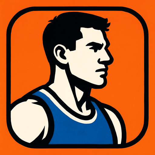 Profile photo of an athlete man.
In-Game asset.  2d.  High contrast.  No shadows