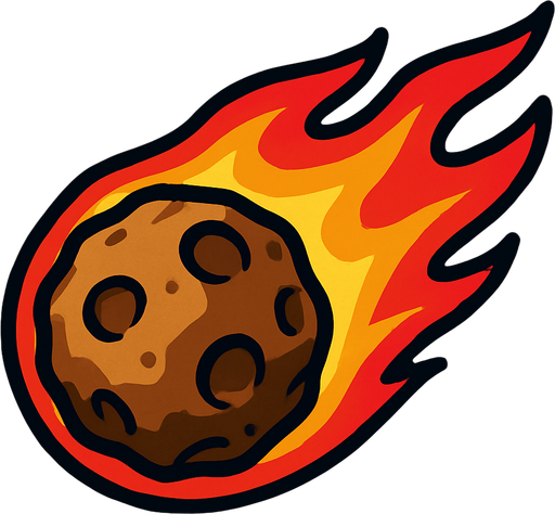 Meteor.
In-Game asset.  2d.  High contrast.  No shadows