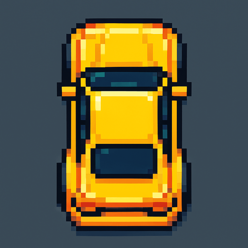 Üssten görünümlü bir pixel olarak bir araba yarat.
In-Game asset.  2d.  High contrast.  No shadows. Pixel