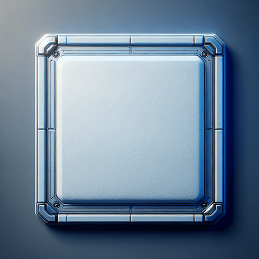 Blue-Tinted Tile: A clean and sleek tile design, consisting of a perfect square with a soft blue surface. A barely noticeable, thin blue border defines the edges, maintaining a smooth and minimal aesthetic. The tile is blank and pristine, embodying futuristic simplicity.
Single Game Texture. In-Game asset. 2d. Blank background. High contrast. No shadows.
