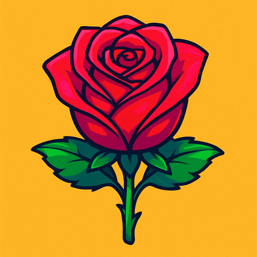 Rose. Front. Make it vibrant.
In-Game asset.  2d.  High contrast.  No shadows
