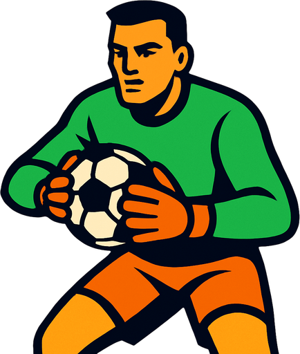 goalkeeper.
In-Game asset.  2d.  High contrast.  No shadows