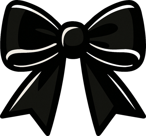 moño negro elegante 2d.
In-Game asset.  2d.  High contrast.  No shadows