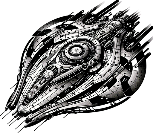 space alien ship.
Single Game Texture. In-Game asset. 2d. Blank background. High contrast. No shadows.
